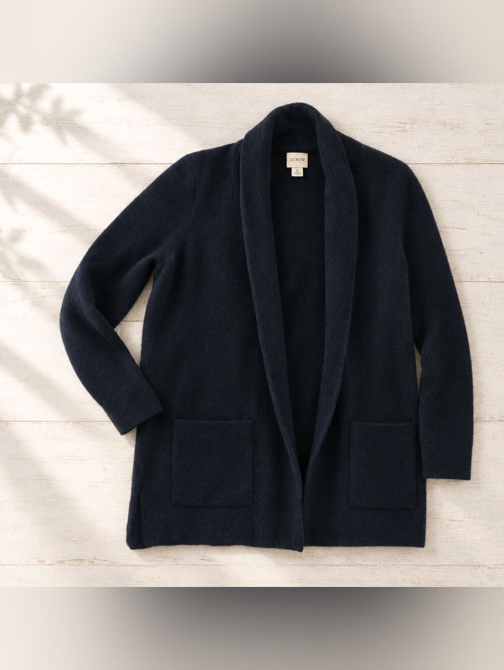 J. Crew Black Open-Front Knit Cardigan